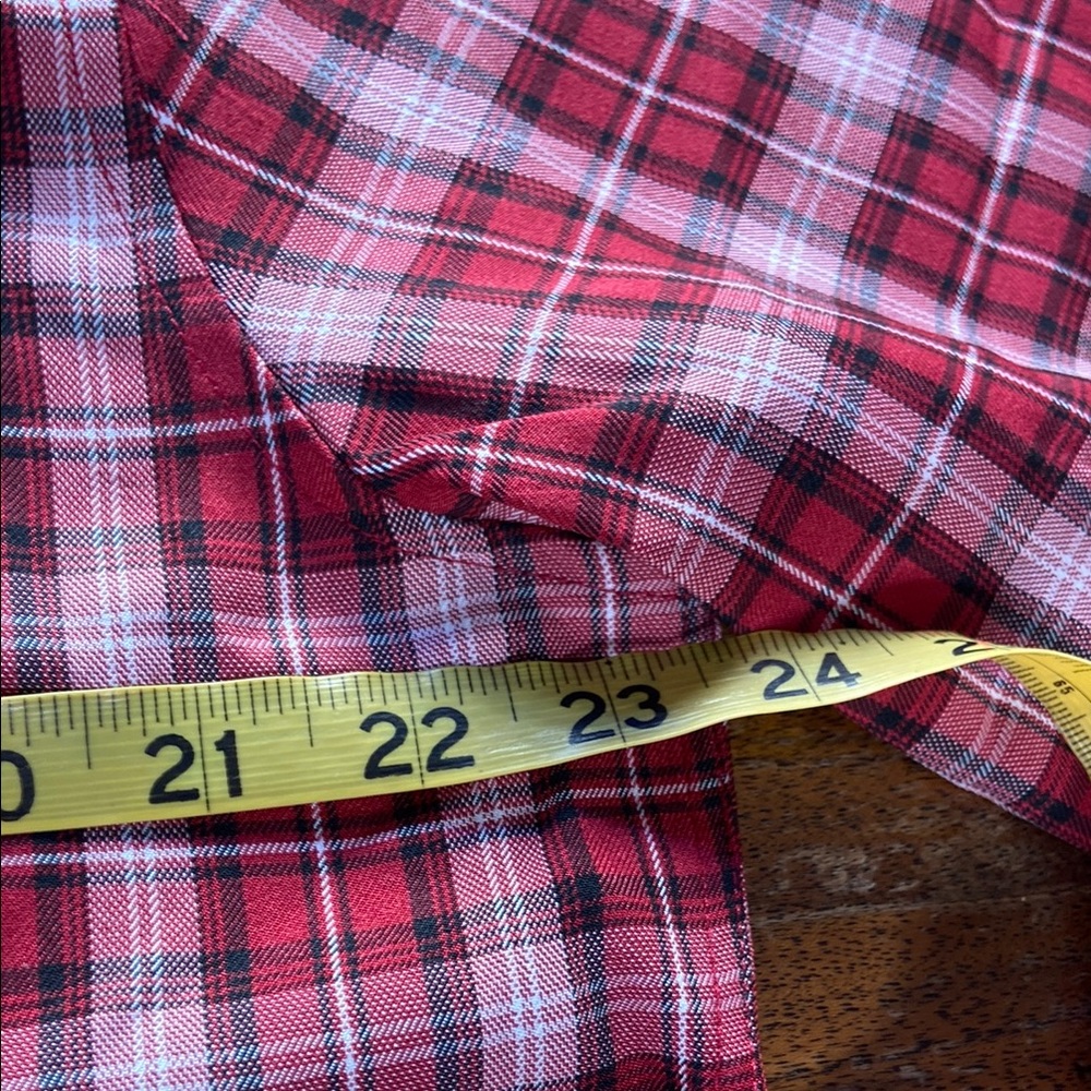 NEW NWT Coofandy Red White Plaid Western Button Down Shirt Men’s Large L - Picture 2 of 9